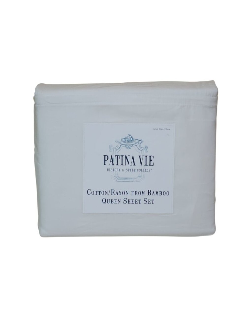 Patina Vie Queen Bamboo Cotton Blend Sheet Set White New Gena White